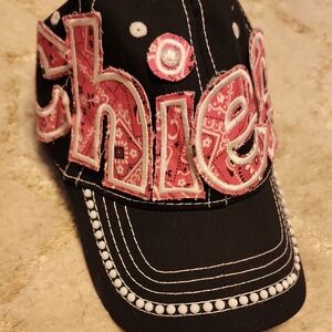 CHIEFS Black and Pink Embroidered Women's Cap